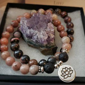 Rose Quartz Healing Energy Natural Stone Bracelet
